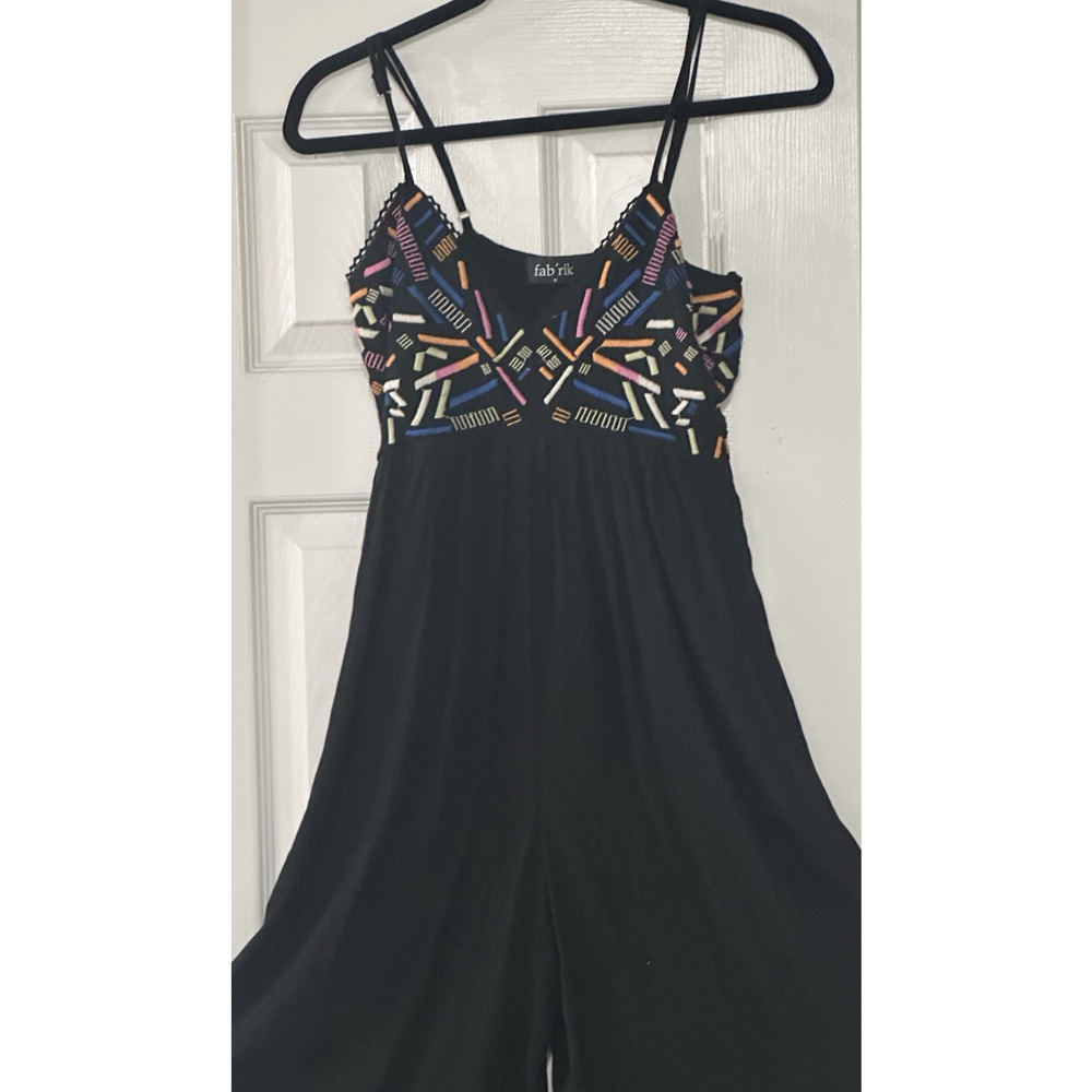 Women’s Jumpsuit Fab’rik Size S Black Palazzo Pants Leg Wide Leg One Piece - Picture 10 of 16